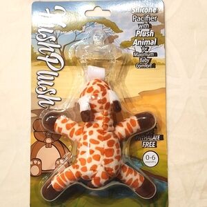 C0PIA BABY NEW SILICONE PACIFIER WITH PLUSH ANIMAL.
